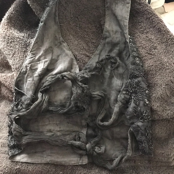 Hand beaded-back tie halter top - Picture 4 of 6